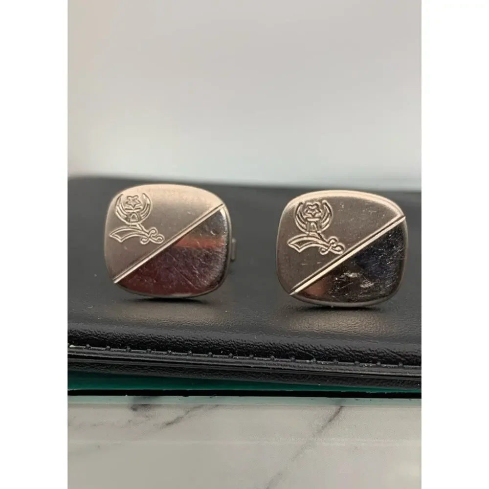 Vintage Silver Tone Masonic shriner cufflinks